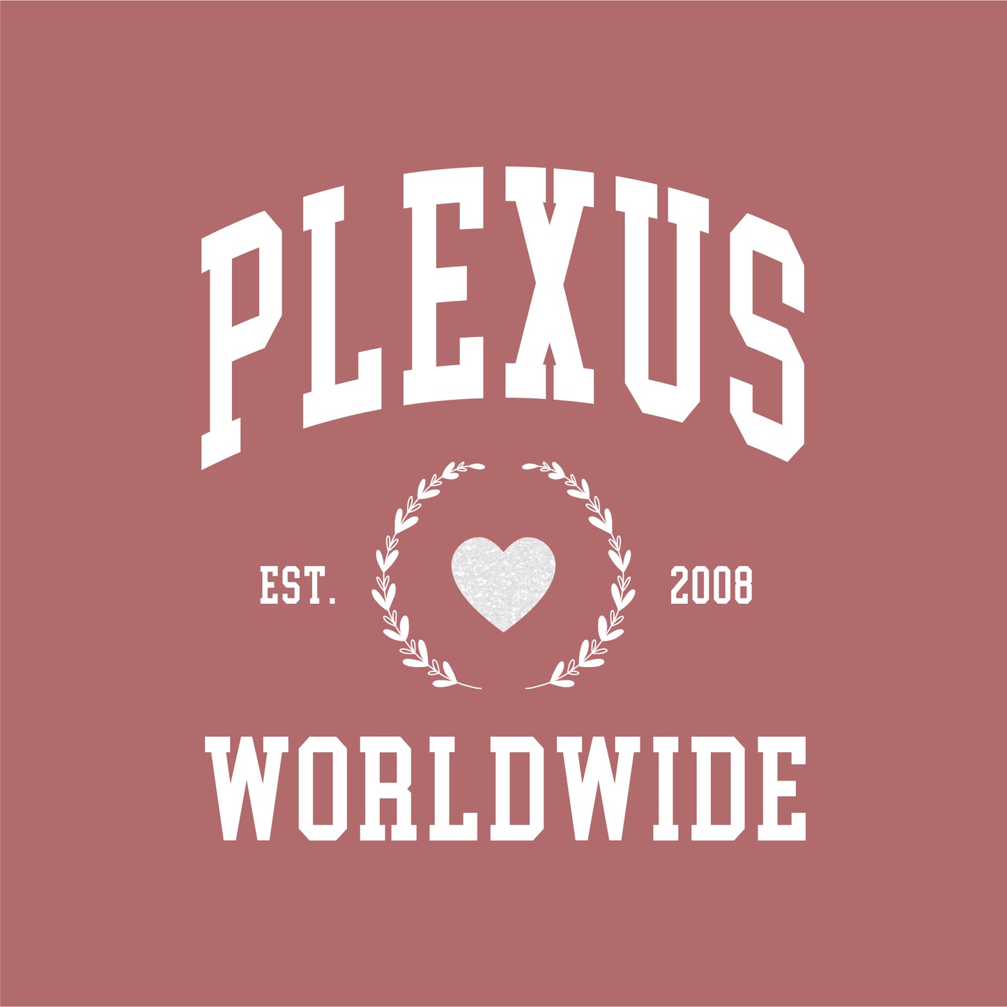Ladies Collegiate Glitter Heart Tee
